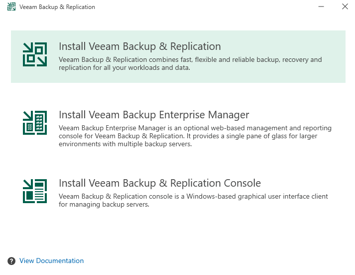 Install Veeam Backup & Replication